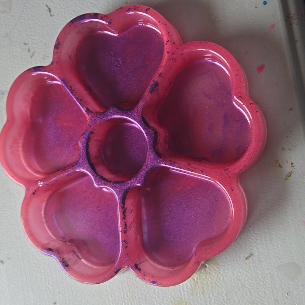 Resin Trinket Tray • Pink & Purple Swirl • Handmade